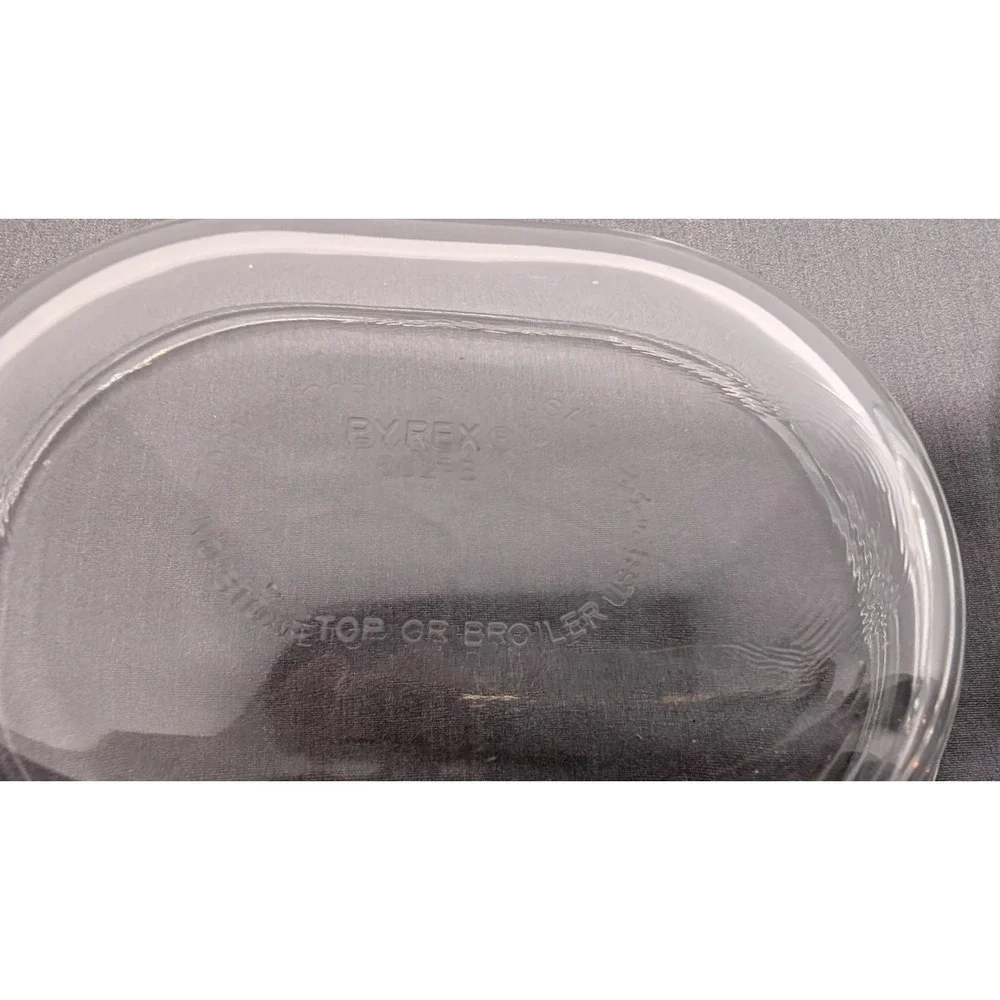 Pyrex Oval Refrigerator Dish 602-B 602-C Clear Ribbed Glass Lid Vintage Storage